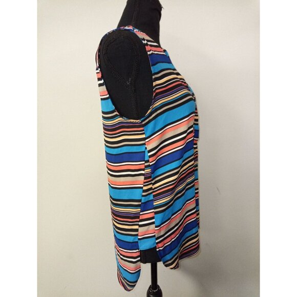 Dana Buchman Blue Pink Striped Tank Top Size Small - Picture 4 of 8